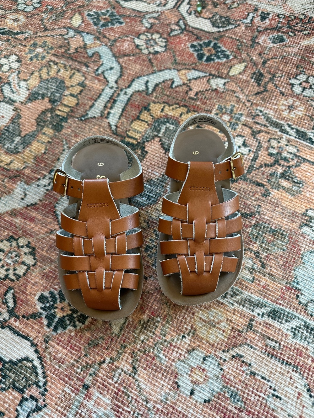 Brown Kids Leather Fisherman Saltwater Sandals